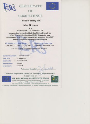 Gas Certificate of Competence